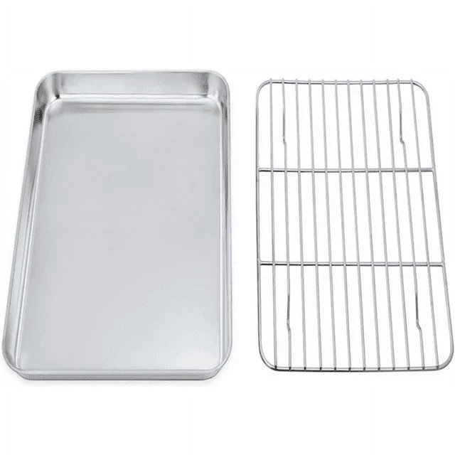 Wire Rack for Baking Sheet,Baking Sheet with Rack Set(1 Pans + 1 Racks