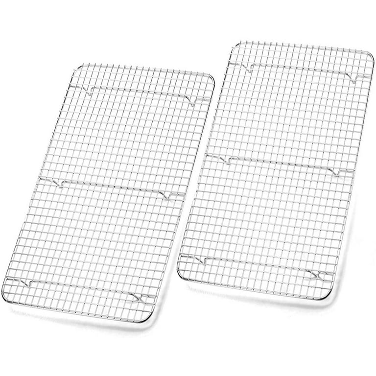Wire Rack for Baking Sheet Oven Safe Stainless Steel Baking Rack for Cookies Casewin Flexible Cooking Rack 8.6 x 6.3 inch Half Sheet Pan Size