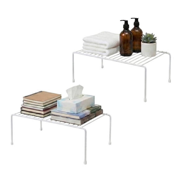 Wire Rack Cabinet Shelf Organizer -2 Pack Sturdy Metal Riser - Double Space-great For Kitchen Freezer Pantry -rustproof