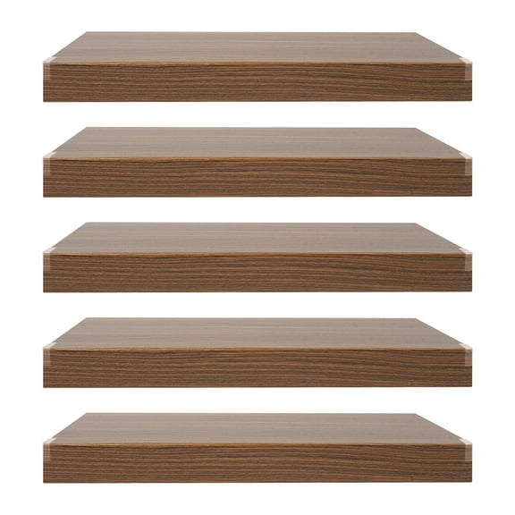 Wire Rack Covers, 5-Pack 33x16 Inch PVC Shelf Board in Dark Wood Grain, Detachable Metal Shelf Cover for Closet, Cabinet