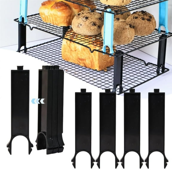 Wire Rack Stacker Organizer for Baking Kitchen Storage Space Saving Heavy Duty Shelf Unit Pack of 4