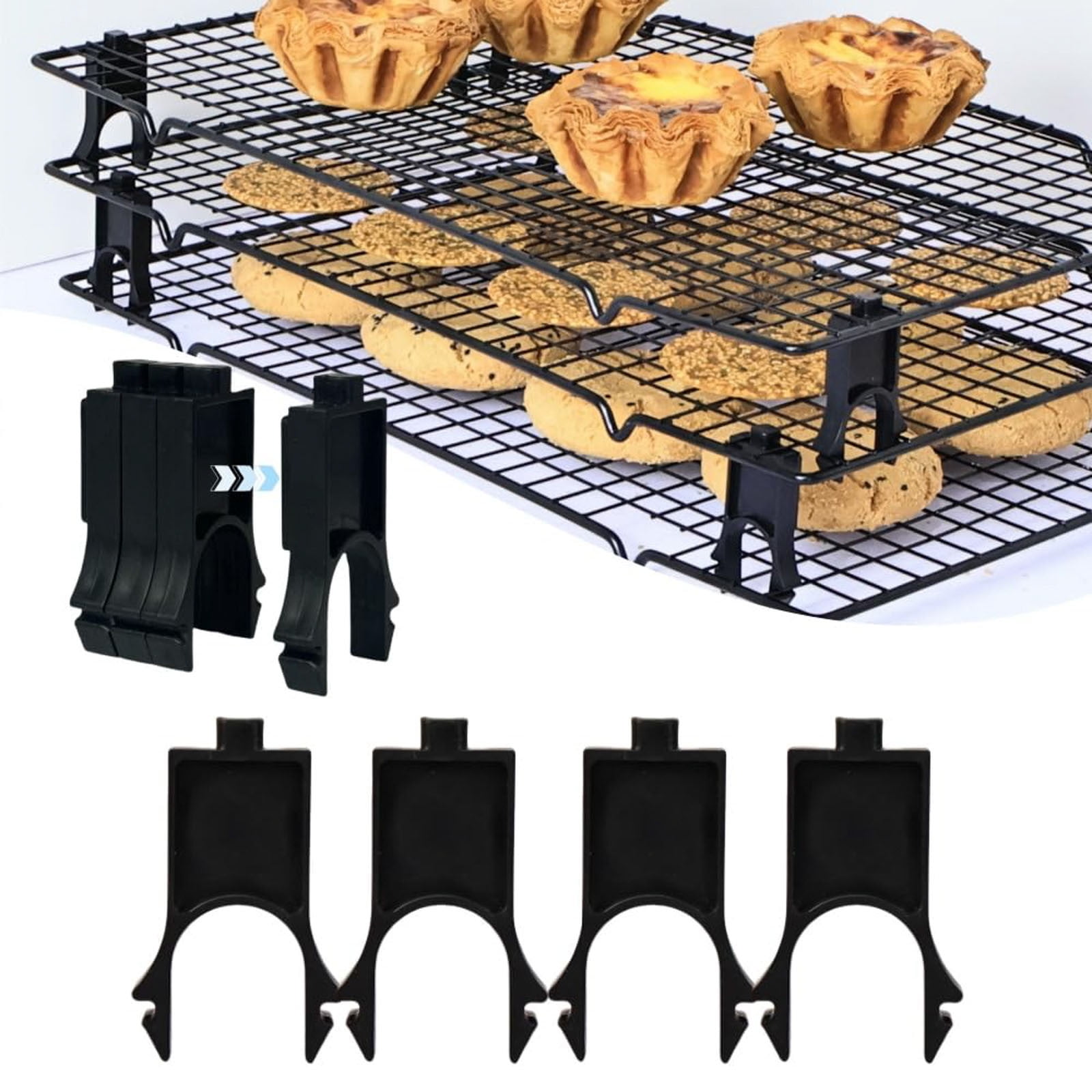 Wire Rack Stacker Organizer for Baking Kitchen Storage Space Saving ...