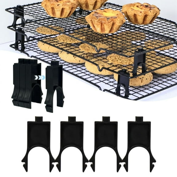 Wire Rack Stacker Organizer for Baking Kitchen Storage Space Saving Shelf Set of 4 Durable Metal Shelves