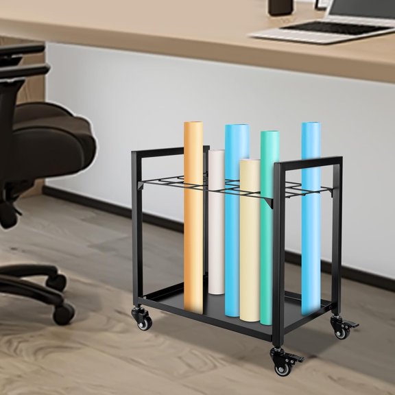 Wire Roll File Holder, 20 Slots, Blueprint Storage Bin, Blue Print Organizers, Vertical Tube Organizer Cart, Holders for Rolled Poster, Fabric, Architect Plan, Map