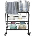 thumbnail image 1 of Wire Rolling Laundry Baskets with Wheels, Garment Storage Cart, Commercial Wire Laundry Cart, Load Capacity, Garment Metal Rack for Clothes Wash and Dry Sort, 1 of 16