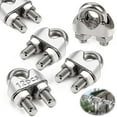 thumbnail image 1 of Wire Rope Cable Clip Clamps M2 12 Pcs Wire Rope Clamp U Bolt Clamp 304 Stainless Steel For 2mm Wire Rope Cable For Wire Fence Clips Garden Tension Wire Ropes, 1 of 7