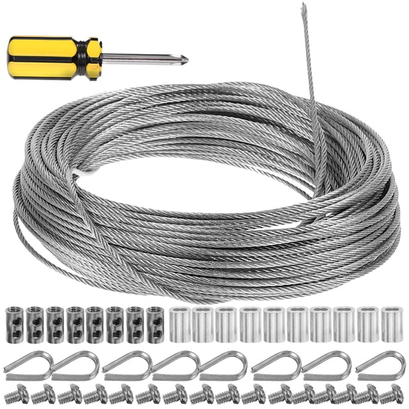20 Meter Stainless Steel 304 Wire Rope Cable Kit with Turnbuckles, Screw Fastening, Outdoor Garden Fence, Curtain, Light Suspension