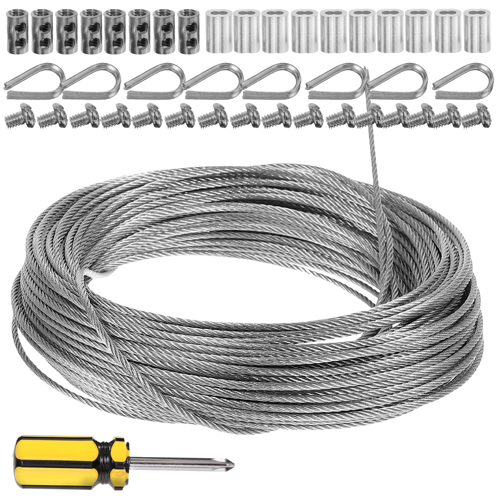 Wire Rope Cable Kit Outdoor Garden Fence Curtain Screw Fastening Line