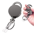 thumbnail image 1 of Wire Rope Camping Keychain Telescopic Burglar Key Holder Outdoor Automatic Key Ring with Belt Clip Retractable Roll Chain Cable, 1 of 8
