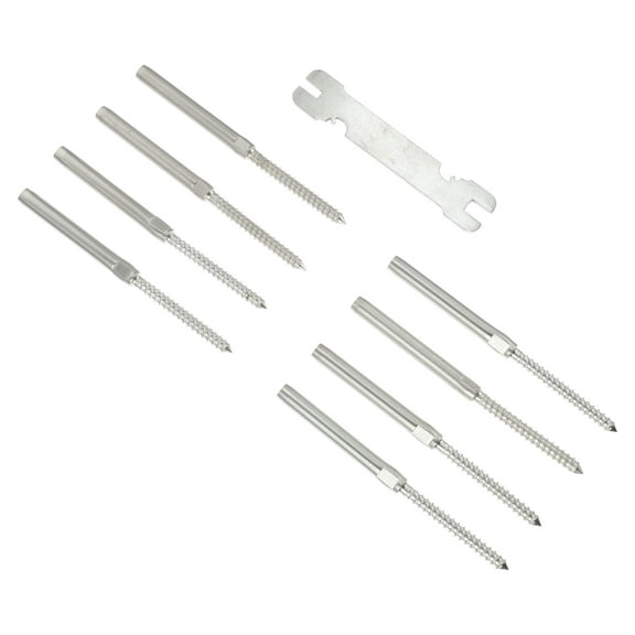 NIAIZEK Cable Railing Hardware Kit Lag Screws Silver Stainless Steel 8Pcs