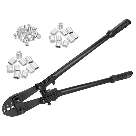Wire Rope Crimping Tool 25 Inch Heavy Duty Hand Swaging Kit for 1/8" to 1/4" Cable