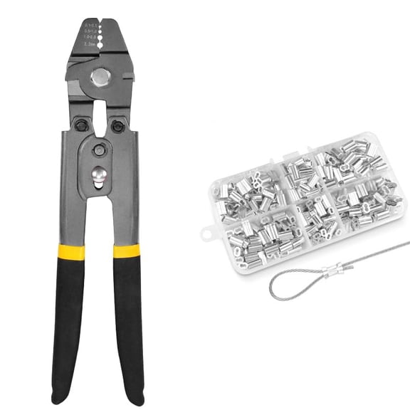 Wire Rope Crimping Tool Kit 1.2mm-2.0mm Stainless Steel Cable Fishing Line Pliers
