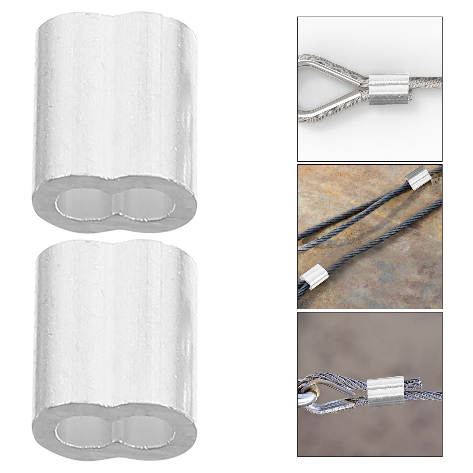 PENIKOKO Aluminum Crimp Sleeves Silver General Users Dog Leashes 200Pcs ...