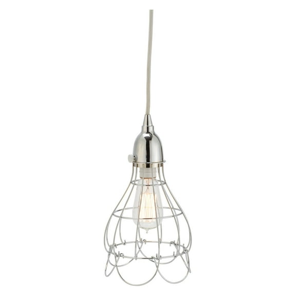 Wire Rose Silver One-Light Six-Inch Mini Pendant