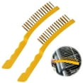 thumbnail image 1 of Wire Scratch Brush 2 Set, Heavy Duty Stainless Steel 11" w/ Plastic Handle Descaling Welding Dust Bending Hand Tool, Teel Brush Rust Remover for Metal, 1 of 7