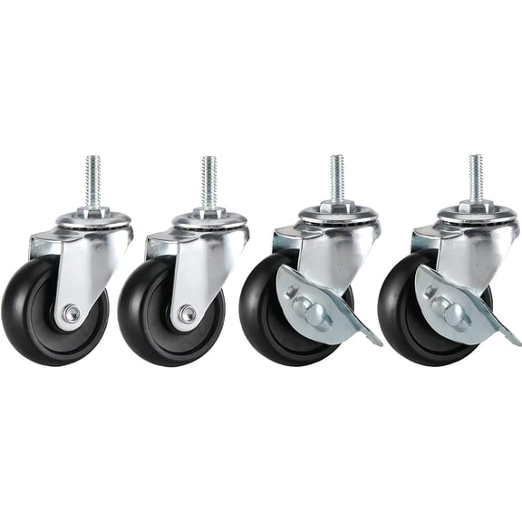 Wire Shelf Caster Wheels - Set of 4 Wire Shelving Shelf Casters for 0.75" Post Shelvings,Unit Rack Wheel,Shelves Wheels for 3/4 Inches Post,Metal Shelves Wheels,Metal Rack Castors