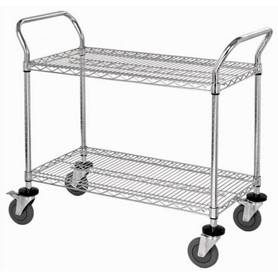 Wire Shelf Conductive Mobile Utility Cart - 24 x 48 x 37.5 in.
