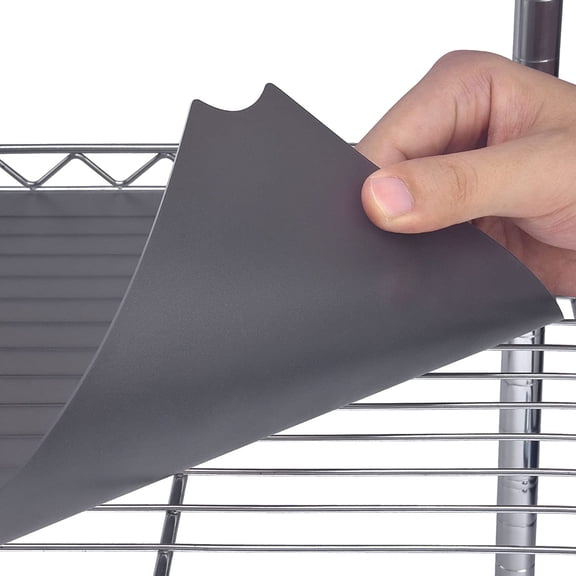 Wire Shelf Liner, 18" x 48" Plastic Shelf Liners for Wire Shelving | 5 PCS Heavy Duty Wire Rack Cover, Waterproof Non-Adhesive Industrial Strength Mats for Tier Shelving Unit, Gray