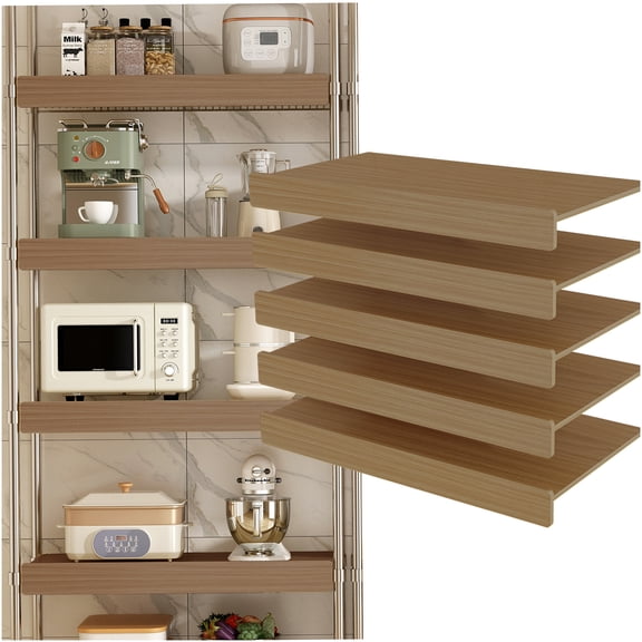 Wire Shelf Liner Panels 30 x 16 Inch Set of 5 Light Oak MDF Panels for Display and Storage Shelving
