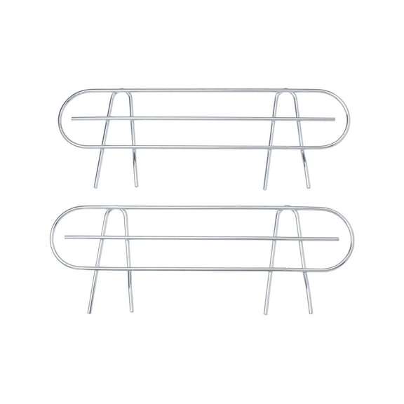 Wire Shelf Side Ledge 11" Length, Fits On 14" Wide Shelf, Chrome Color, 2-Pack