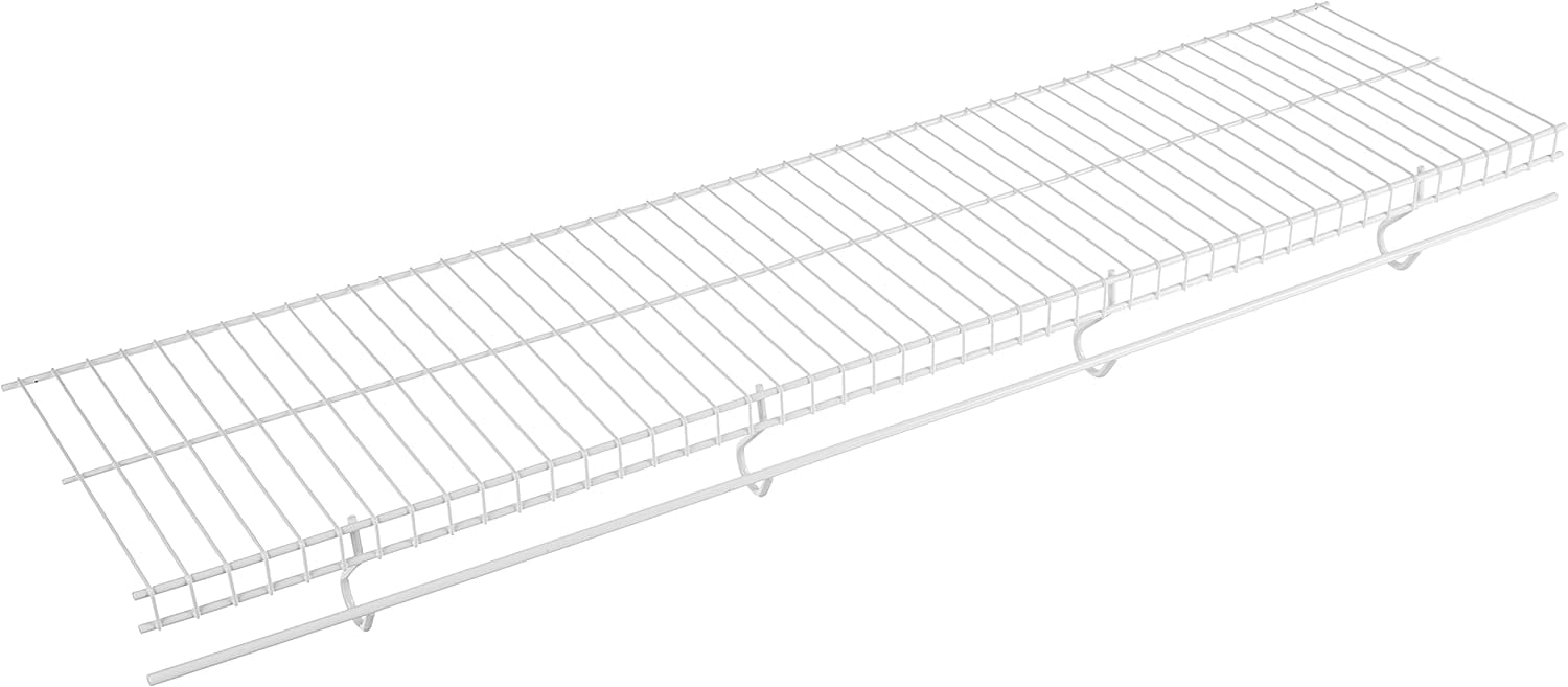 Wire Shelf, White, Adjustable Shelving With FreeSlide Design For
