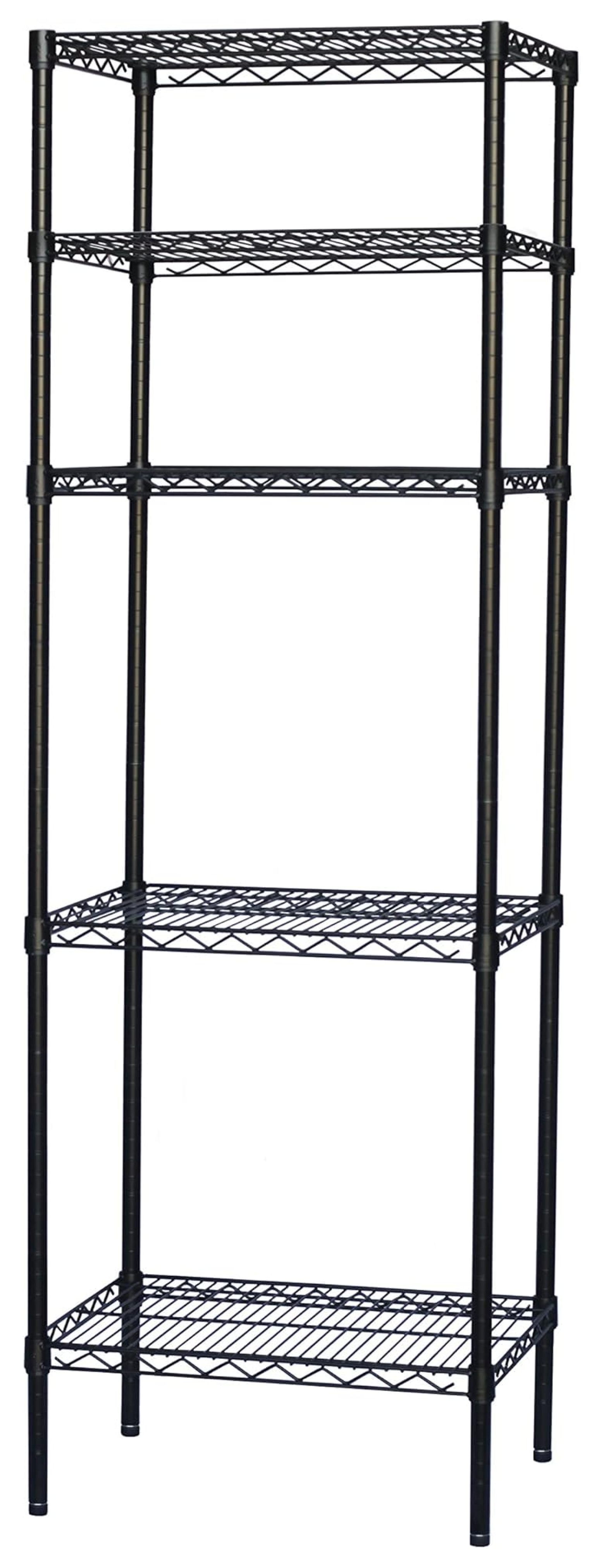 Wire Shelving 8x8x54 Inch, 5-Tier Black Shelving Unit - 300lbs Capacity
