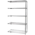 thumbnail image 1 of Wire Shelving Add-on Kit, 14 x 54 x 86 in. - Stainless Steel, 5 Shelf, 1 of 1
