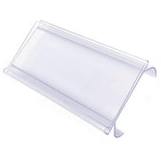 STORE FIXTURES DIRECT Wire Shelving Label Holder, Clear Plastic Clip On Ticket Holder with Sleeve, 3" x 1.25", 10 Pack