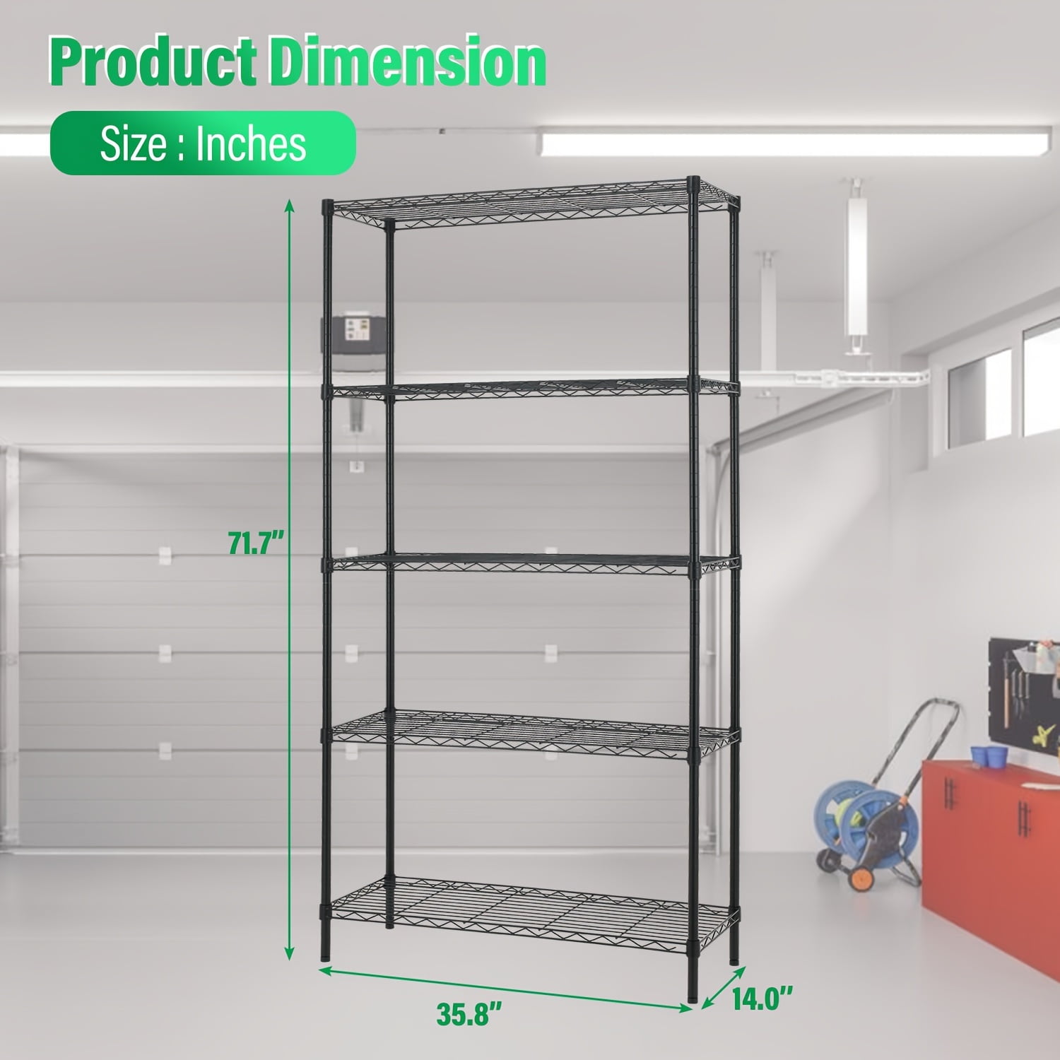 Wire Shelving Unit, 3/4/5/6-Tier Metal Storage Rack NSF Storage Rack ...