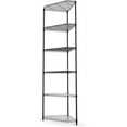 thumbnail image 1 of Wire Shelving Unit 6 Tier NSF Metal Corner Shelf , 600lbs Capacity Heavy Duty Adjustable Pentagonal Storage Rack with Shelf Liners for Kitchen Garage Office Room Corner, 72"H x 20"L x 20"D - Black, 1 of 9