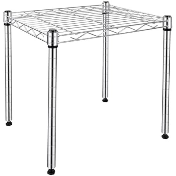 Wire Shelving Unit, Multi-Tier Stackable Metal Storage Shelves, Versatile Utility Shelves & Wire Rack for Garage Shelving, Pantry Shelves, Office, Living Room, Garage,Silver