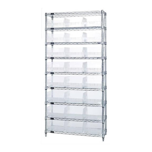 Wire Shelving Unit With 24 Bins - Clear