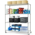 "Walmart 4Tier Wire Shelving Unit, 60""x24""x72"", Wheels, Heavy Duty