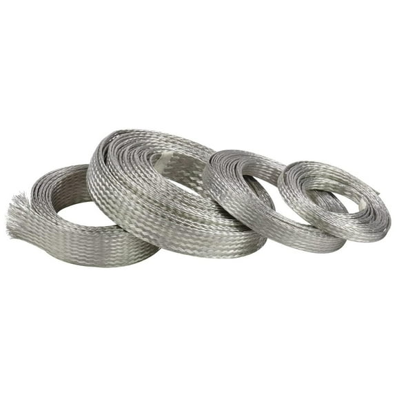 Wire Shielding Sleeve EMI RFI ESD Tinned Copper Metal Braid Ground Strap Electronics Cable Wrap Mesh Interference Screening (11/16 inch - 19ft)