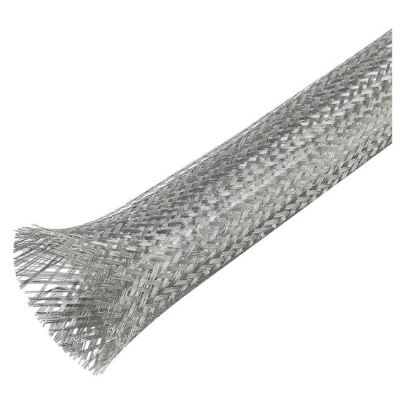Wire Shielding Sleeve Tinned Copper Metal Braid Ground Strap Electronics Cable Wrap Mesh Interference Screening (11/16 inch - 8ft)