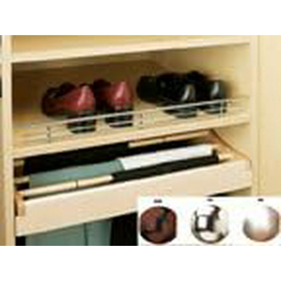 Wire Shoe Rails, 35" L x 2.25" H Dimensions, Satin Nickel finish