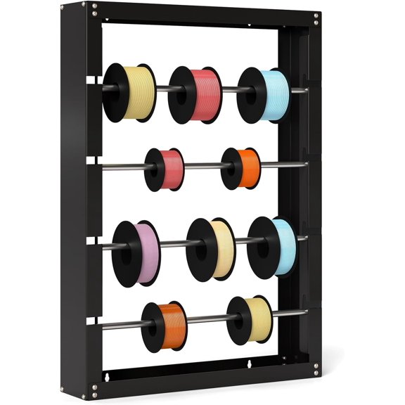 Wire Spool Rack, Wire Dispenser with 4 Detachable Rods, Wall Mounted Spool Storage Rack Wire Spool Holder for Electrical, Industrial & Retail Use