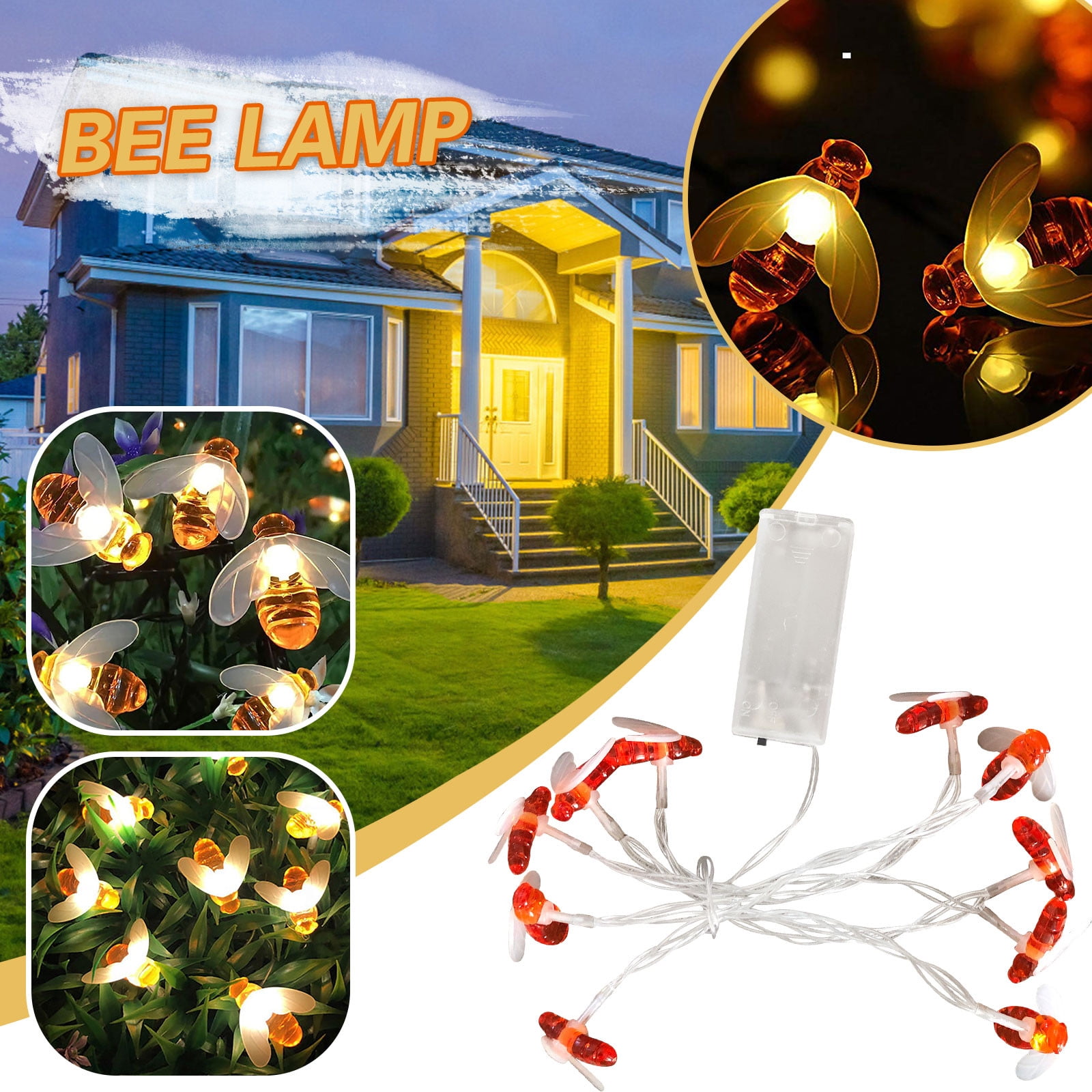 Wire Stand String of Lights for Christmas Village Outdoor Battery Christmas Lights Blinking