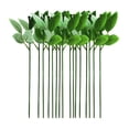 thumbnail image 1 of HOOWIFFY 30 Pcs Green Rose Stems with Leaves Floral Wire for Flower Arrangement and Craft Decoration, 1 of 6