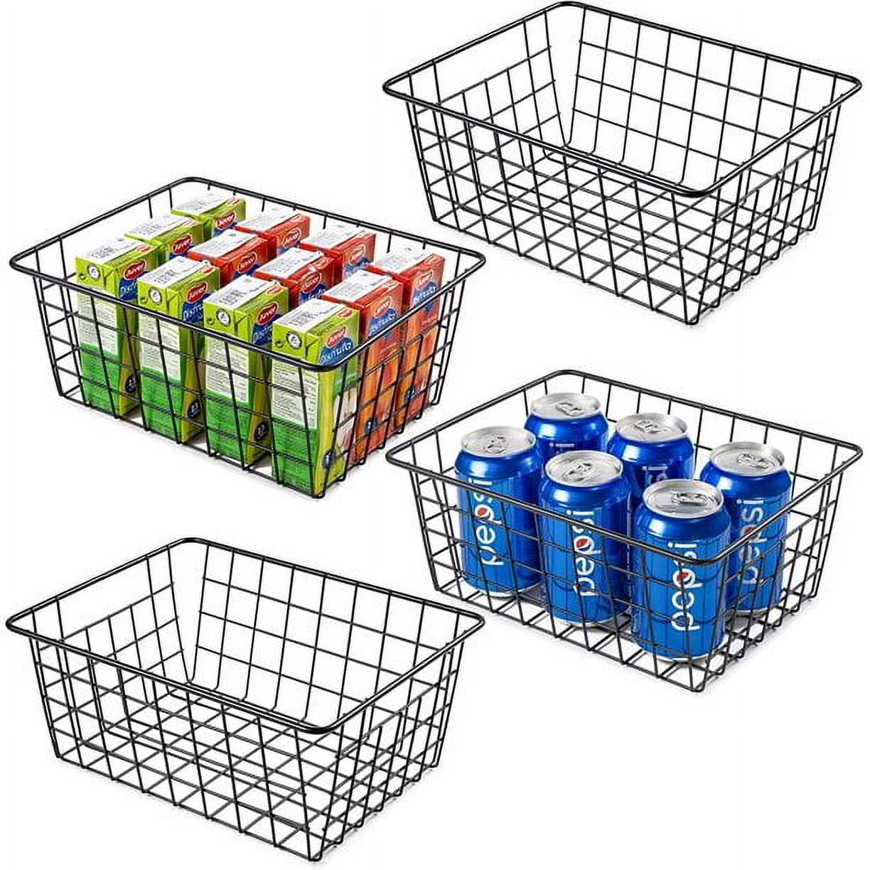 Sorbus Metal Wire Storage Baskets, Kitchen Pantry Organizer - Storage Bins for Home, Bathroom, Laundry Room, Closet Organization (4-Pack, White)