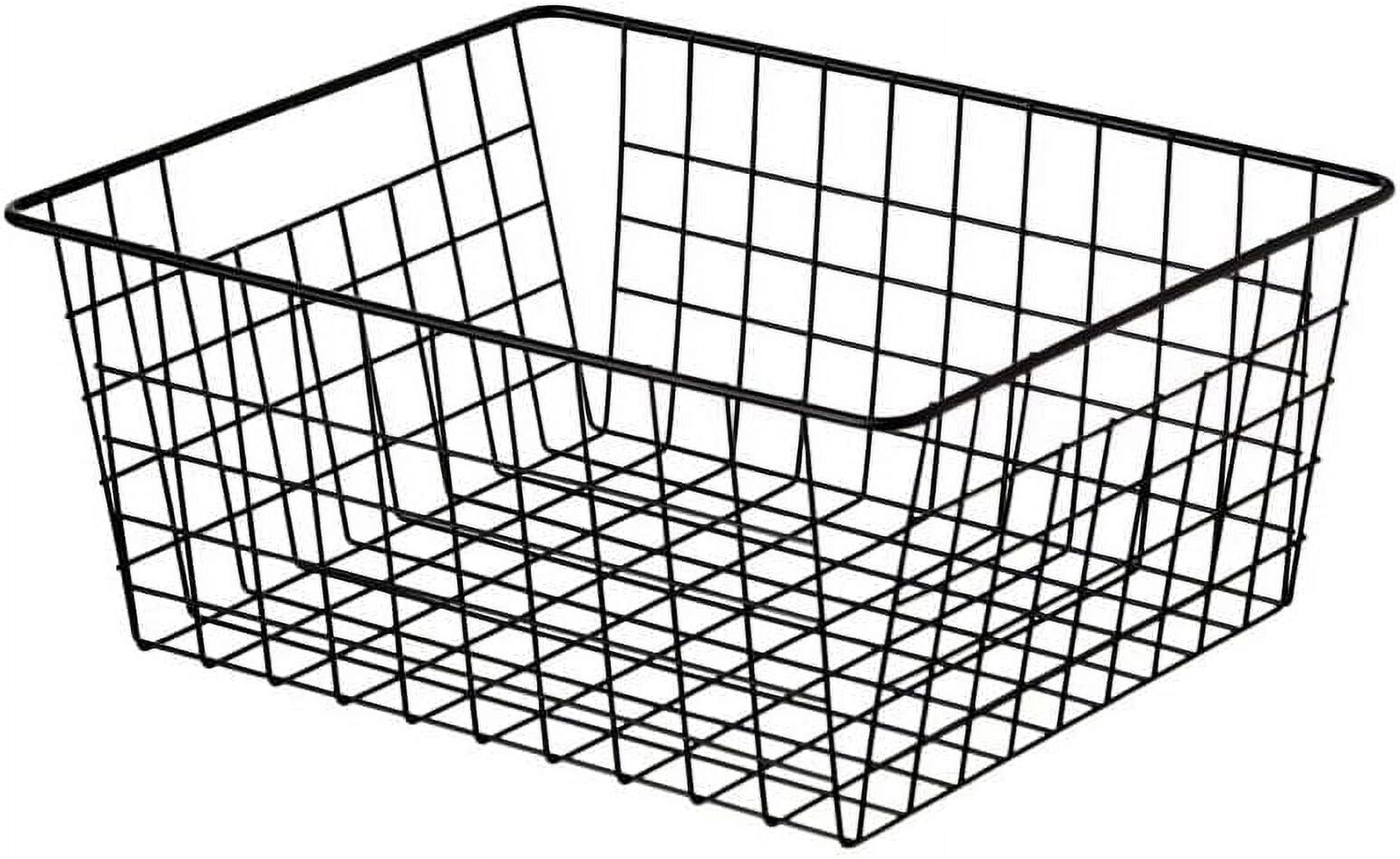 Wire Storage Baskets, Wire Baskets for Organizing,Premium Metal Storage Organizer Basket, Large Wire Basket for Home Office Kitchen, Black (14.2x11.3x6.3inch)
