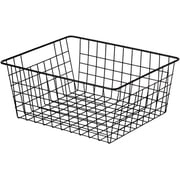 Wire Storage Baskets, Wire Baskets for Organizing,Premium Metal Storage Organizer Basket, Large Wire Basket for Home Office Kitchen, Black 14.2x11.3x6.3inch