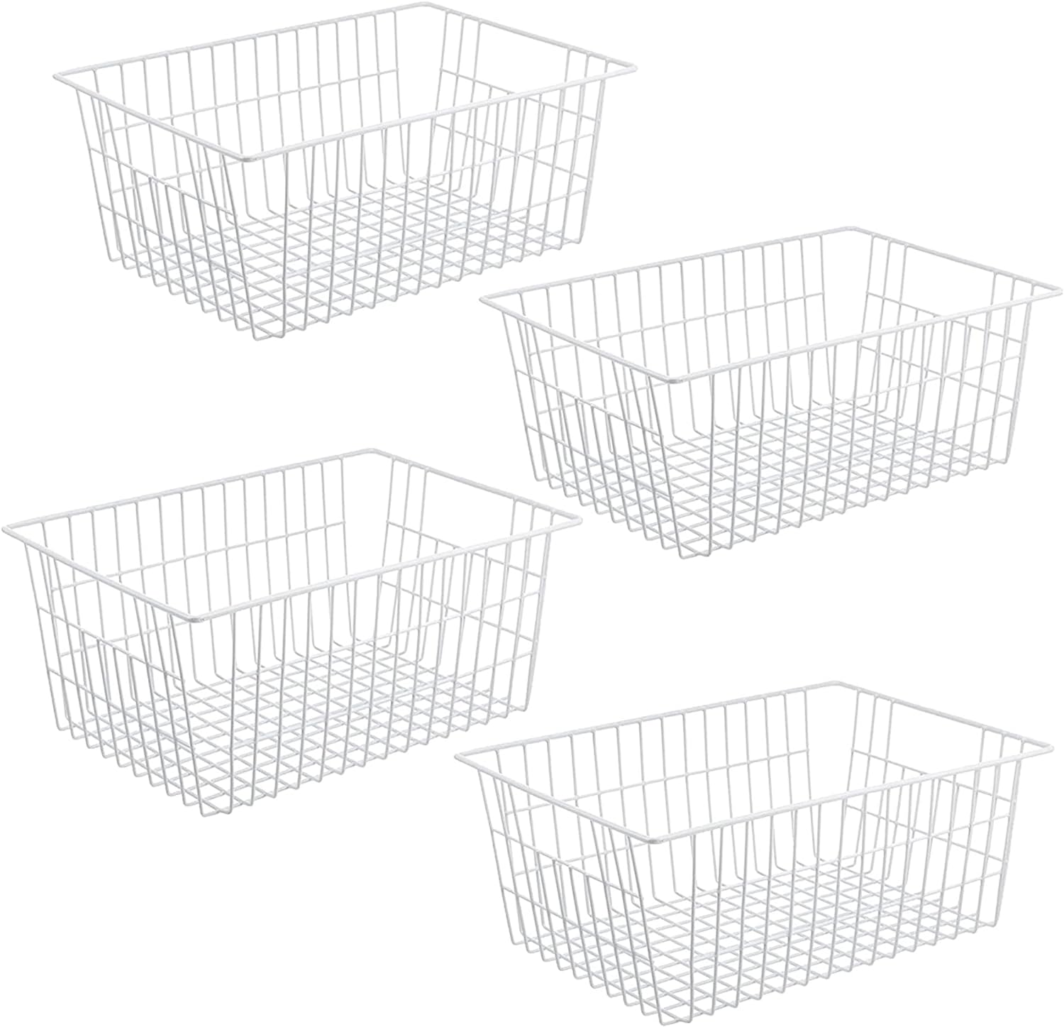 Wire Storage Freezer Baskets, Set of 4 Large 15.4