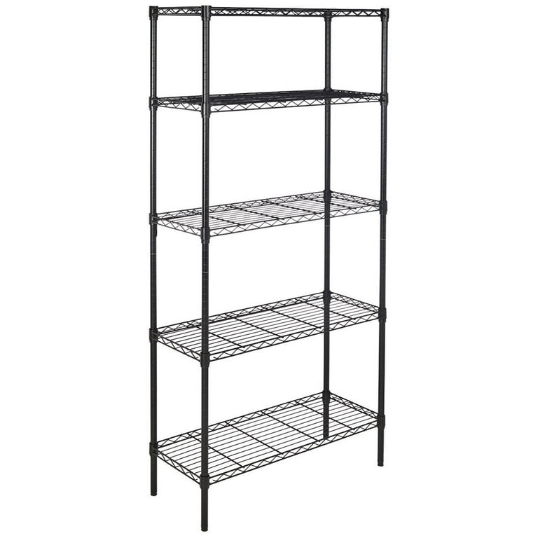 Wire Storage Shelves 5 Tier Shelf Metal Storage Racks and Shelving Rack Wire Storage Shelves for Garage Metal Storage Shelving Epoxy Steel Wire