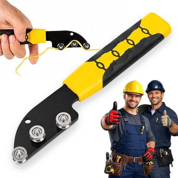 Wire Straightener Tool, Stainless Steel 3-Roller Manual Cable Straightening Tool, Non-slip Handle Cable Untwisting and Bending Device for Electricians, HVAC and Electrical Projects,1pcs