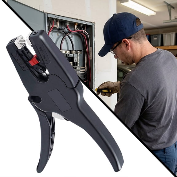Wire Stripper 2-in-1 Line Stripping Tool for Electronics, Electrical & Automotive Use, Adjustable Jaw for Stranded & Solid Wires, Copper & Aluminum, Durable Hand Tool
