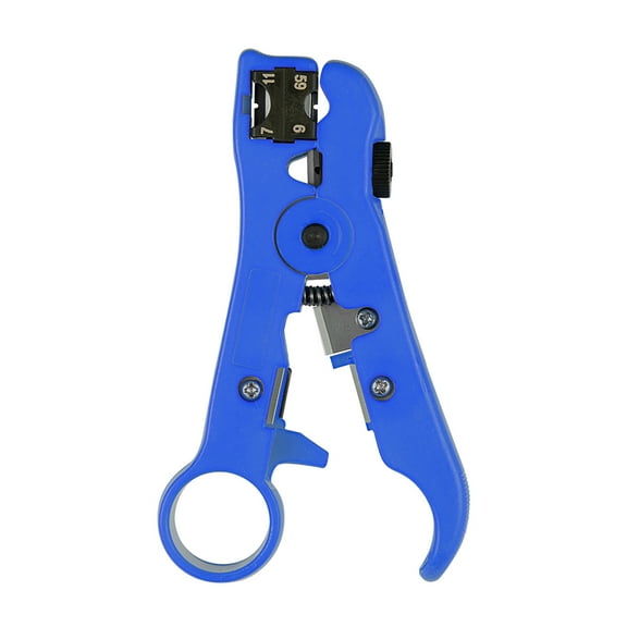 Uxcell Wire Stripper Cutter for Round or Flat TV/UTP Cat5 Cat6 Coax Coaxial Cable Stripping Tool Blue