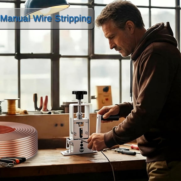 Wire Stripper Machine Manual, Scrapping Copper Cable Stripping Machine, Drill Powered/Hand Crank Dual-drive Wire Stripper Tool for Scrap Copper Recycling &  Automotive Cables and Electrical Work