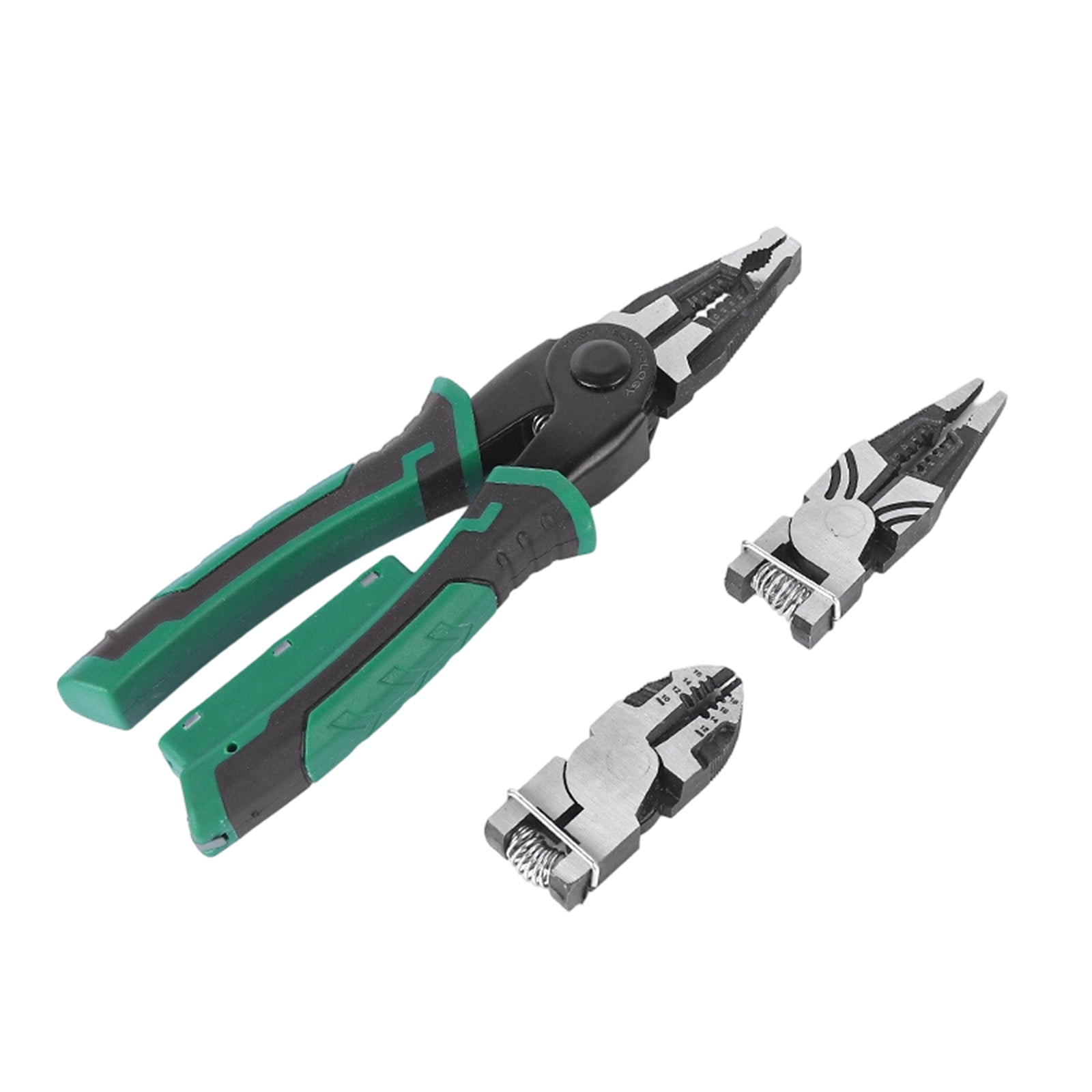 Wire Stripper with Voltage Tester, 8-in-1 Heavy Duty Electrical Pliers, Multi Function Needle Nose Wire Cutting Stripping Crimping Tool for Home Repairs B