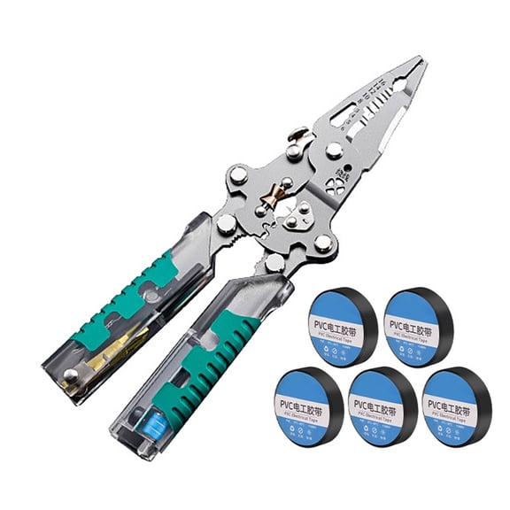 Wire Stripper Voltages Tester Combination Tool 5 Pack Insulation Tapes Precise Jaw Design For Profession Electrician